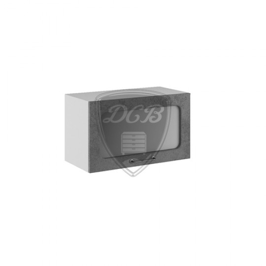 Лофт шкаф навесной горизонтальный со стеклом на 600 | ПГС600