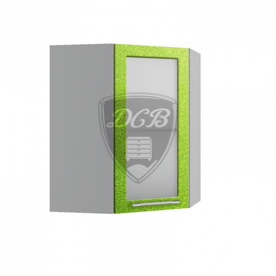 Олива шкаф навесной высокий угловой со стеклом 550*500 | ВПУС550